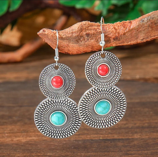 Bohemian Hot Turquoise Earrings